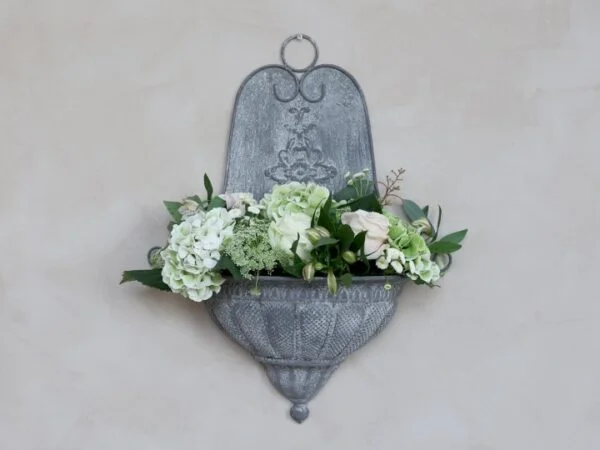 Kukkateline seinälle, sinkkiä, Chic Antique - Image 2