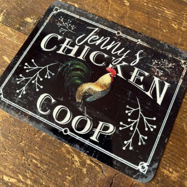 Peltikyltti, Chicken coop haluamallasi nimellä 20 x 15 cm
