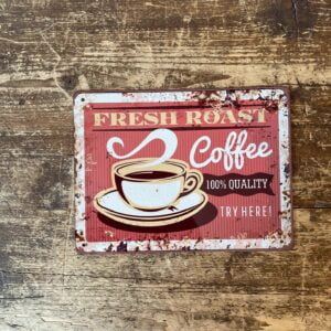 Peltikyltti vintage, Fresh roast Coffee 15x20 cm