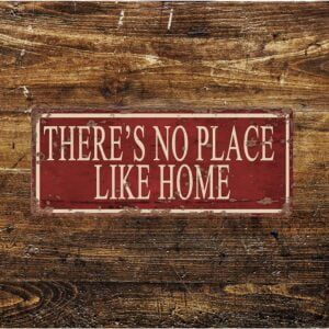 Peltikyltti vintage, There's no place like home 15x7,5 cm